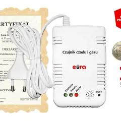 Czujnik czadu i gazu z certyfikatem i gwarancją 3 lata.