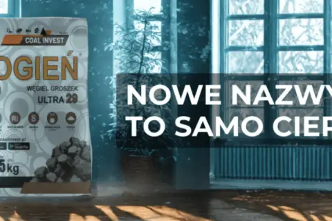 Worek ekogroszku "Ogień" Ultra 29. To paliwo węglowe, które zapewnia ciepło.