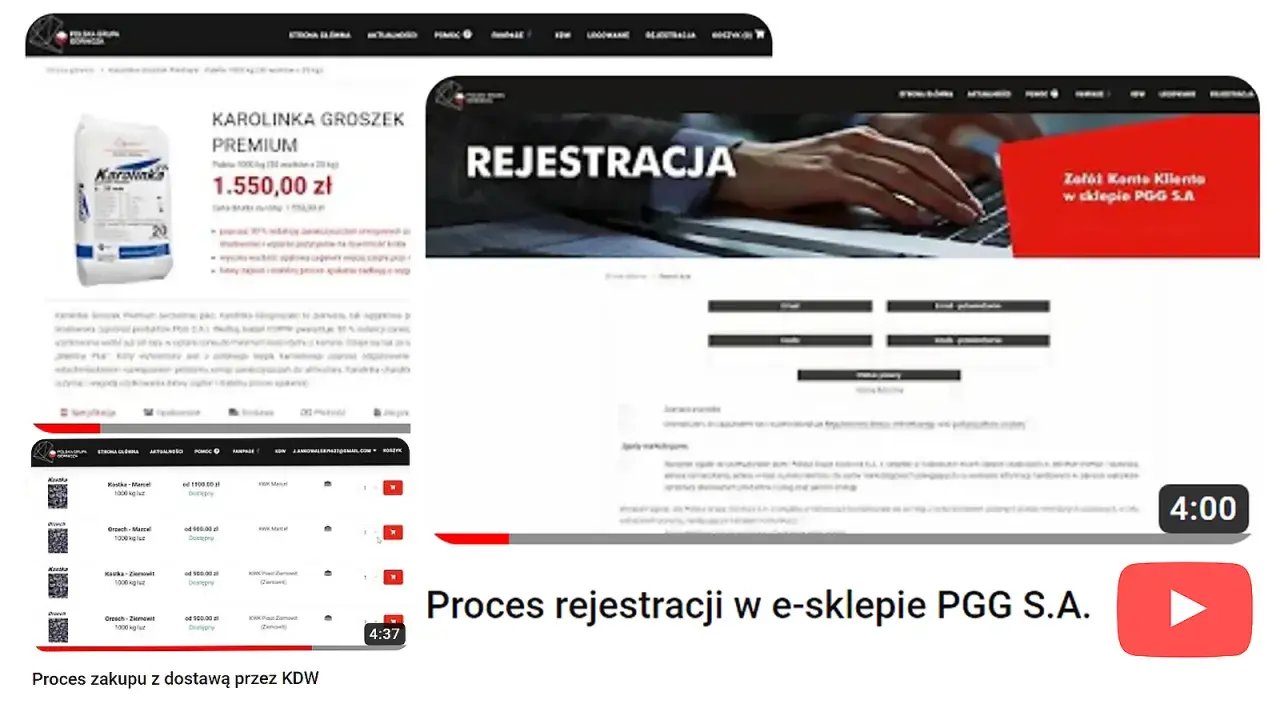 Jak kupić ekogroszek z PGG? Zobacz proces rejestracji i zakupu w sklepie PGG S.A. na przykładzie ekogroszku Karolinka.