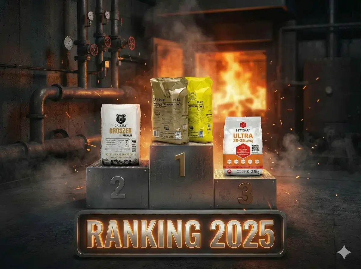 Ranking 2025: który ekogroszek z PGG najlepszy? Na podium Grizzly Groszek Premium, Otex Premium i Sztygar Ultra.