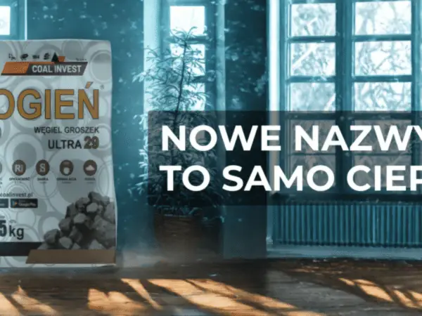 Worek ekogroszku "Ogień" Ultra 29. To paliwo węglowe, które zapewnia ciepło.